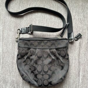 Coach Black Signature Canvas Messenger Bag